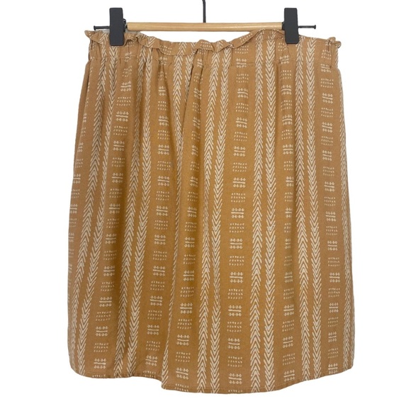 HARPER FRANCESCA’S Goldenrod Southwest Print Mini Skirt Paper Bag Waist small - Picture 3 of 11